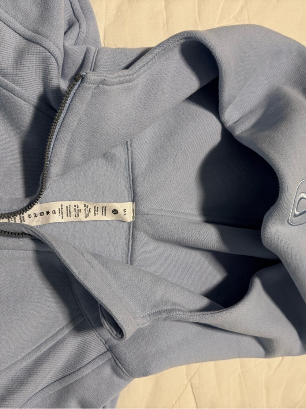 Lululemon Light Blue Scuba Oversized Full Zip Hoodie - Picture 3 of 4